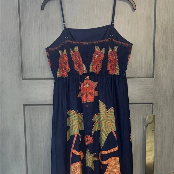 Bohemian Spaghetti Strap Maxi Dress SHEIN Sz LG 8/10 , Flowy Adjustable Straps - Picture 7 of 11